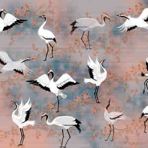 Pembe Çiçek, Japon Turnası Duvar Kağıdı H0051