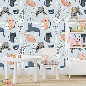 Kedi Desenli Su Geçirmez Yapışkanlı Folyo Sticker 67,5X 5m DKB-1216
