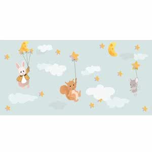 Sevimli Hayvanlar Desenli Su Geçirmez Yapışkanlı Folyo Sticker 67,5X 5m DKB-1220