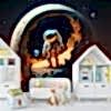 Ay ve Astronot Çocuk Odası Duvar Kağıdı YCO-00214