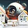 Astronot ve Uzay Aracı Çocuk Odası Duvar Kağıdı YCO-00215
