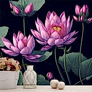 3 Boyutlu Pembe Lotus Çiçeği Duvar Kağıtları Modelleri ve Fiyatları Dekoros'da. Tüm Türkiye'ye Poster Duvar Kağıdı Gönderilir.