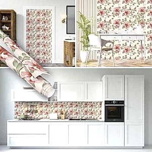 Pembe Şakayık Çiçek Desenli Yapışkanlı Folyo 45 cm ve 90 cm Rulo Çeşitleri Dekoros'ta! 1. Sınıf, Suya ve Neme Dayanıklı Folyolar ve Fiyatları için Tıkla!