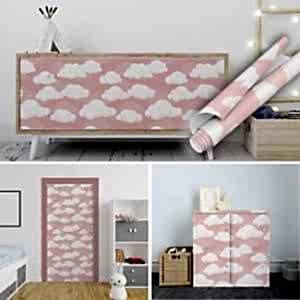 Pembe Bulut Desenli Yapışkanlı Folyo Sticker 45 ve 90 cm Rulo Çeşitleri Dekoros'ta! Su Geçirmez Dolap Kaplamalar ve Çocuk Odası Folyoları için Hemen Tıkla!