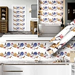 Sarı Mor Çiçek Desenli Yapışkanlı Folyo 45 cm ve 90 cm Rulo Çeşitleri Dekoros'ta! 1. Sınıf, Suya, Neme, Buhara Dayanıklı Folyolar ve Fiyatları için Tıkla!