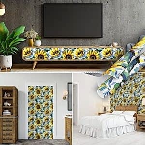 Sarı Ayçiçeği Yapışkanlı Folyo Desenli Folyolar 45 cm ve 90 cm Rulo Çeşitleri Dekoros'ta! Kendinden Yapışkanlı, Desen Takipli, Kaplama Folyoları için Tıkla!