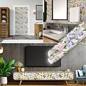 Rengarenk Çiçekler Desenli Yapışkanlı Folyo 45 cm ve 90 cm Rulo Çeşitleri Dekoros'ta! Kendinden Yapışkanlı, Desen Takipli, Kaplama Folyolarını İncele!