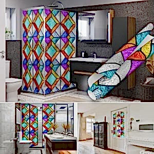 Vitray Geometrik Desenli Şeffaf Yapışkanlı Folyo 45 cm ve 90 cm Rulo Çeşitleri Dekoros'ta! Kendinden Yapışkanlı, Ofis Cam Kaplama Folyoları için Tıklayın!