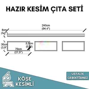 Boyanabilir Yarım Duvar Çıta Seti Kolay Uygulama 005